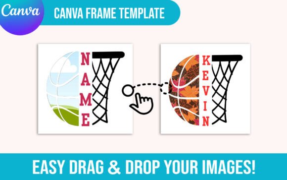 Download Editable Basketball Canva Frame Template - Basketball canva Collection
