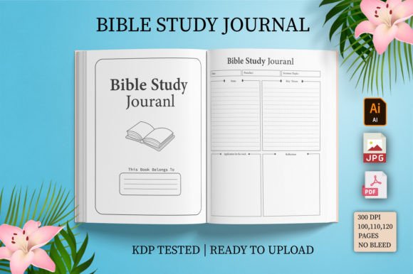 Download Editable Bible Study Journal  for KDP - Bible study journal Collection