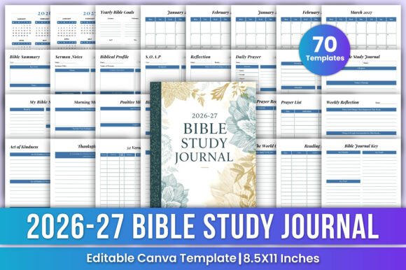 Download 2026-2027 Bible Study Journal Canva Kdp - Bible study journal Collection