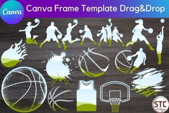 Download 16 Basketball Canva Frame Bundle - Basketball canva Collection