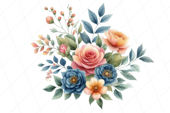 Download Watercolor Clipart of Flowers and Leaves - Premium Resources