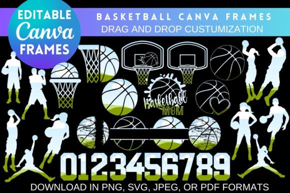 Download CUSTOMIZABLE BASKETBALL CANVA FRAMES - Basketball canva Collection