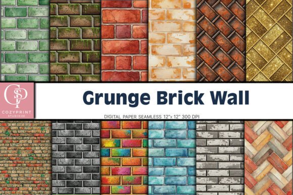 Download Grunge Brick Wall Digital Paper Backgrou - Premium Bundle